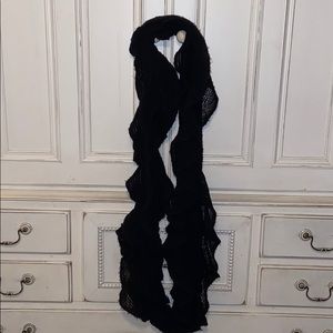 Crocheted Black Scarf